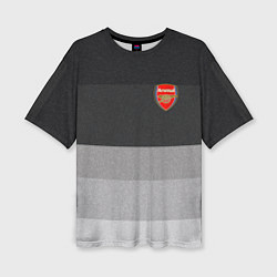 Женская футболка оверсайз ФК Арсенал: Серый стиль