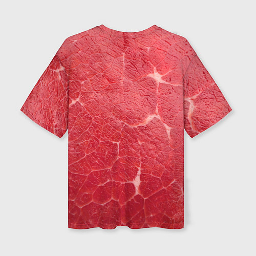 Женская футболка оверсайз Мясо 100% / 3D-принт – фото 2