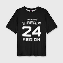Женская футболка оверсайз Im from Siberia: 24 Region