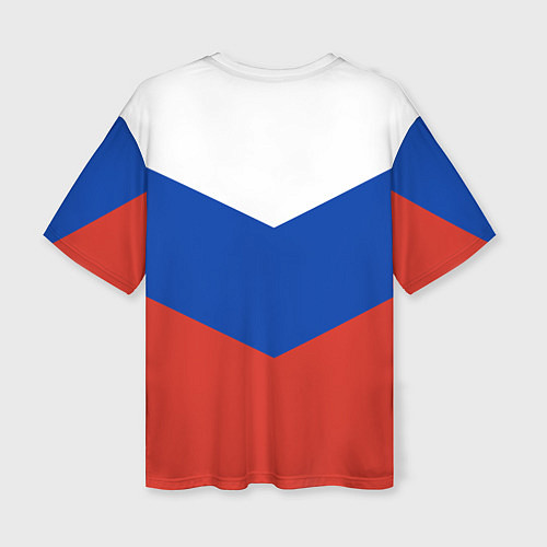 Женская футболка оверсайз Российский триколор / 3D-принт – фото 2