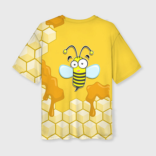 Женская футболка оверсайз Веселая пчелка / 3D-принт – фото 2