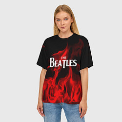 Футболка оверсайз женская The Beatles: Red Flame, цвет: 3D-принт — фото 2