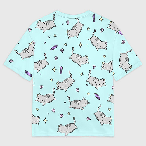 Женская футболка оверсайз Кавайные котики / 3D-принт – фото 2