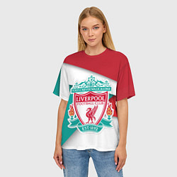 Футболка оверсайз женская FC Liverpool, цвет: 3D-принт — фото 2