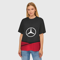 Футболка оверсайз женская Mercedes Benz: Grey Carbon, цвет: 3D-принт — фото 2