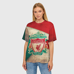 Футболка оверсайз женская FC Liverpool: Old Style, цвет: 3D-принт — фото 2