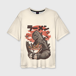 Женская футболка оверсайз Godzilla Eat