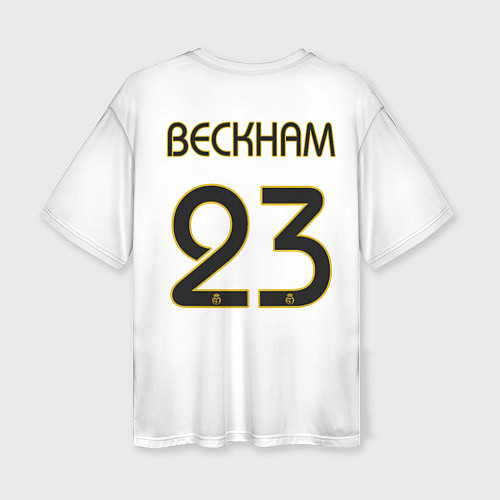 Женская футболка оверсайз FC Real Madrid: Beckham Retro / 3D-принт – фото 2
