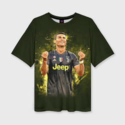 Женская футболка оверсайз Ronaldo: Juve Sport