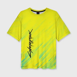 Женская футболка оверсайз Cyberpunk 2077: Yellow