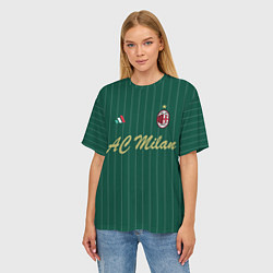 Футболка оверсайз женская AC Milan: Green Form, цвет: 3D-принт — фото 2
