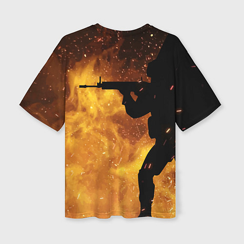Женская футболка оверсайз CS:GO Dark Fire / 3D-принт – фото 2
