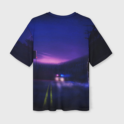 Женская футболка оверсайз Stranger Things: Neon Road / 3D-принт – фото 2