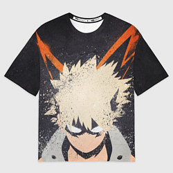 Женская футболка оверсайз KATSUKI BAKUGOU рыжее из головы