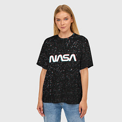 Футболка оверсайз женская NASA: Space Glitch, цвет: 3D-принт — фото 2