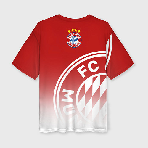 Женская футболка оверсайз ФК Бавария / 3D-принт – фото 2