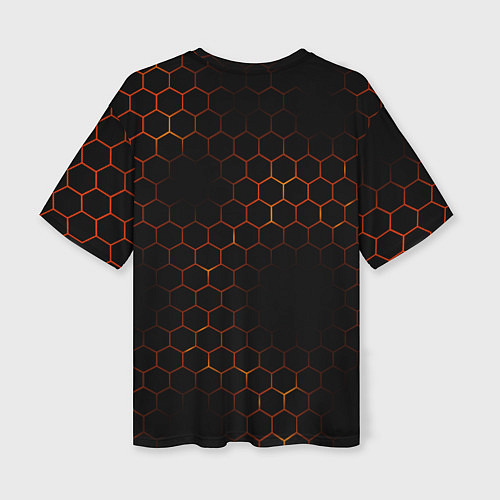Женская футболка оверсайз Apex Legends: Orange Carbon / 3D-принт – фото 2