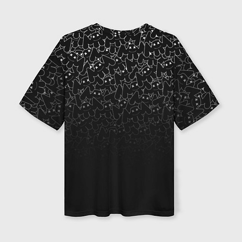 Женская футболка оверсайз Marshmello Black / 3D-принт – фото 2