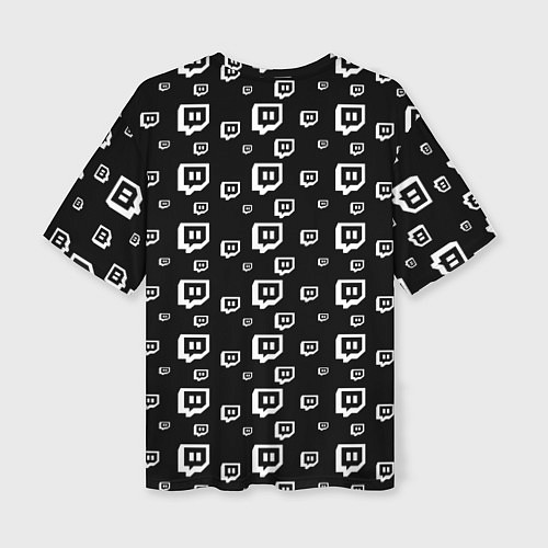 Женская футболка оверсайз Twitch: Black Pattern / 3D-принт – фото 2