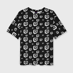 Женская футболка оверсайз Twitch: Black Pattern