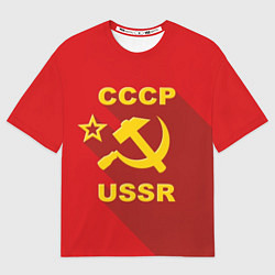 Женская футболка оверсайз СССР - серп молот