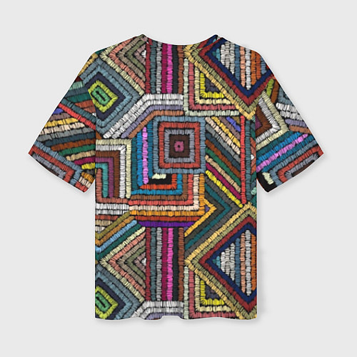 Женская футболка оверсайз Этнический ковровый орнамент / 3D-принт – фото 2
