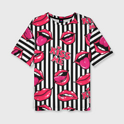 Футболка оверсайз женская Kiss Me - pattern, цвет: 3D-принт