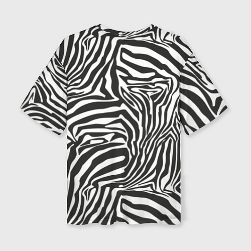 Женская футболка оверсайз Полосы шкура зебры / 3D-принт – фото 2