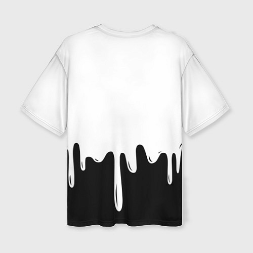 Женская футболка оверсайз MELLO BLACK x WHITE / 3D-принт – фото 2