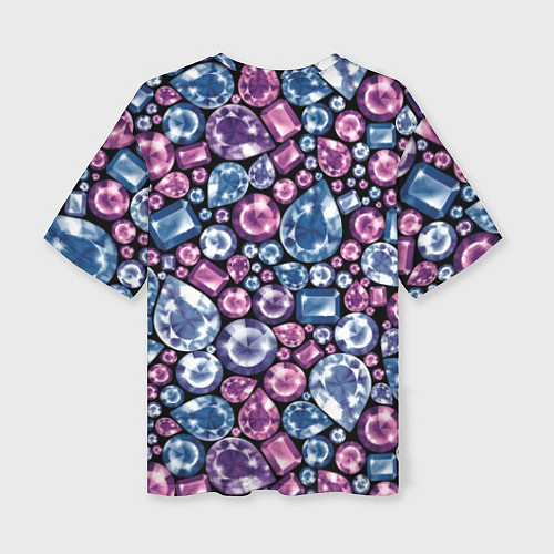 Женская футболка оверсайз Разноцветные бриллианты / 3D-принт – фото 2