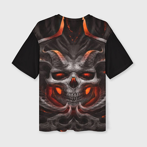 Женская футболка оверсайз Slipknot: Hell Skull / 3D-принт – фото 2