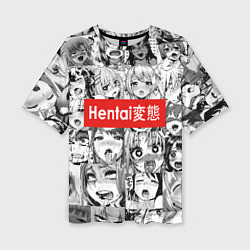 Женская футболка оверсайз Hentai - collage