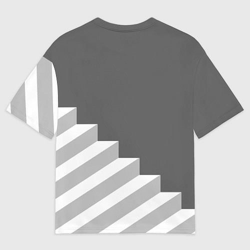 Женская футболка оверсайз ЪУЪ съука - лестница / 3D-принт – фото 2