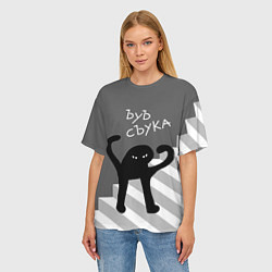 Футболка оверсайз женская ЪУЪ съука - лестница, цвет: 3D-принт — фото 2