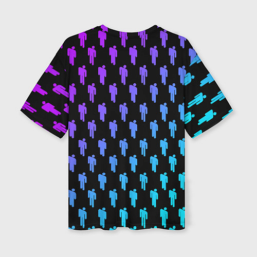 Женская футболка оверсайз Billie Eilish: Neon Pattern / 3D-принт – фото 2