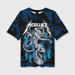 Футболка оверсайз женская Metallica - бес, цвет: 3D-принт