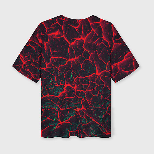 Женская футболка оверсайз Молнии красные абстрактные / 3D-принт – фото 2