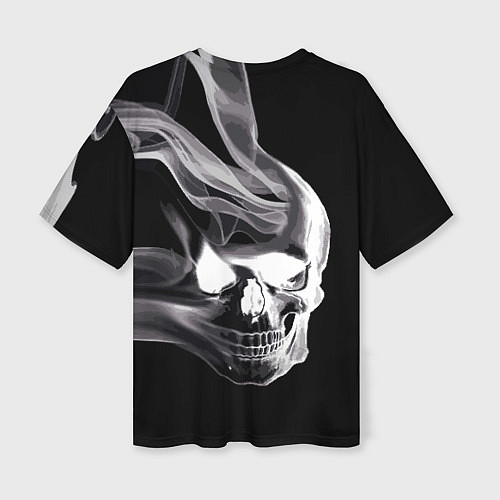 Женская футболка оверсайз Wind - smoky skull / 3D-принт – фото 2