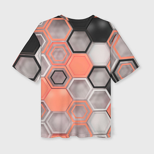 Женская футболка оверсайз Объемные соты абстрактные / 3D-принт – фото 2