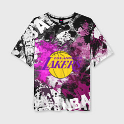Футболка оверсайз женская Лос-Анджелес Лейкерс, Los Angeles Lakers, цвет: 3D-принт