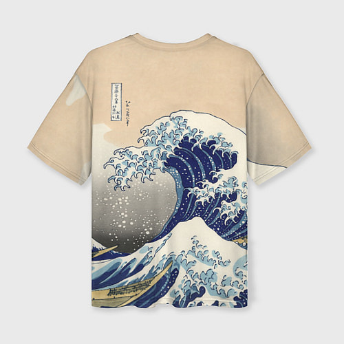 Женская футболка оверсайз Kanagawa Wave Art / 3D-принт – фото 2