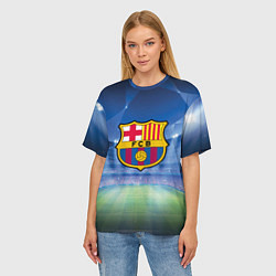 Футболка оверсайз женская FC Barcelona, цвет: 3D-принт — фото 2