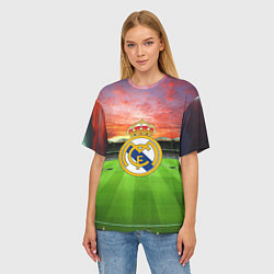 Футболка оверсайз женская FC Real Madrid, цвет: 3D-принт — фото 2