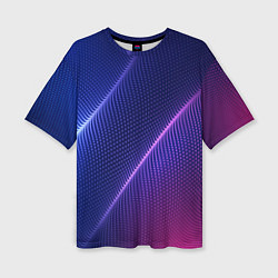 Футболка оверсайз женская Фиолетово 3d волны 2020, цвет: 3D-принт