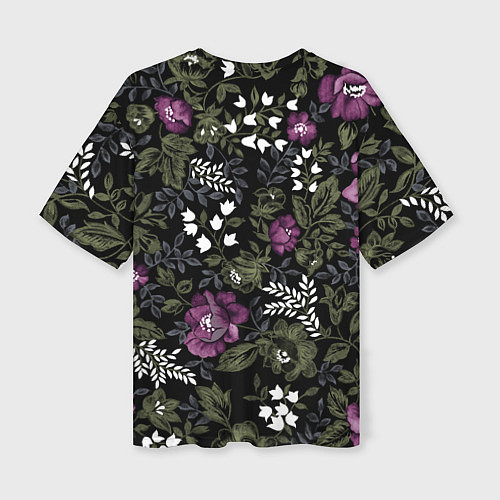 Женская футболка оверсайз Цветы / 3D-принт – фото 2