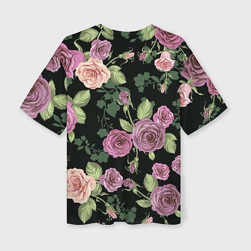 Женская футболка оверсайз Кусты роз / 3D-принт – фото 2