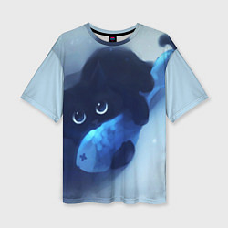 Женская футболка оверсайз Аниме CAT