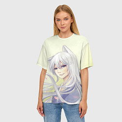 Футболка оверсайз женская Лис Томоэ, цвет: 3D-принт — фото 2