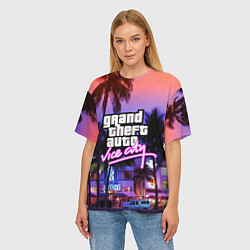 Футболка оверсайз женская Grand Theft Auto Vice City, цвет: 3D-принт — фото 2
