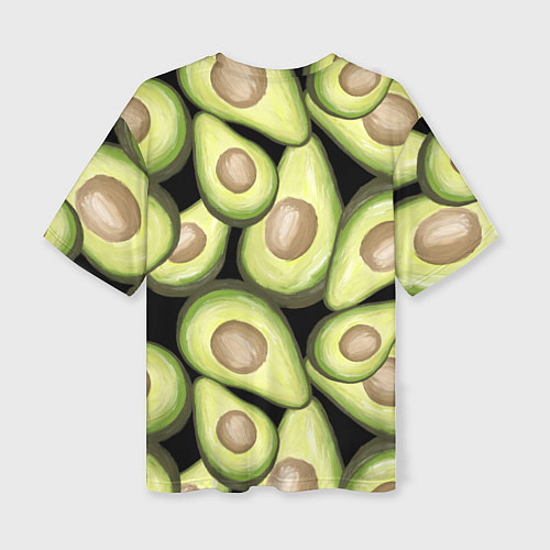 Женская футболка оверсайз Avocado background / 3D-принт – фото 2